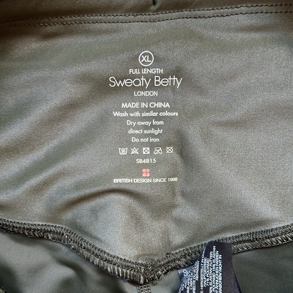 Sweaty Betty High Shine Workout Leggings Dark Forest Green XL NWT - Picture 7 of 12